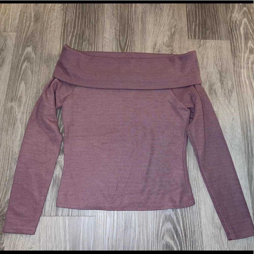 mauve purple off shoulder top